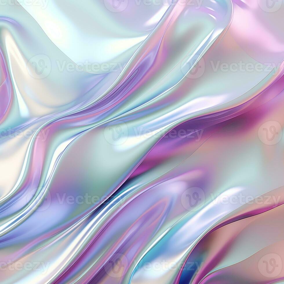 AI generated Abstract holographic iridescent foil texture Generative ai. photo