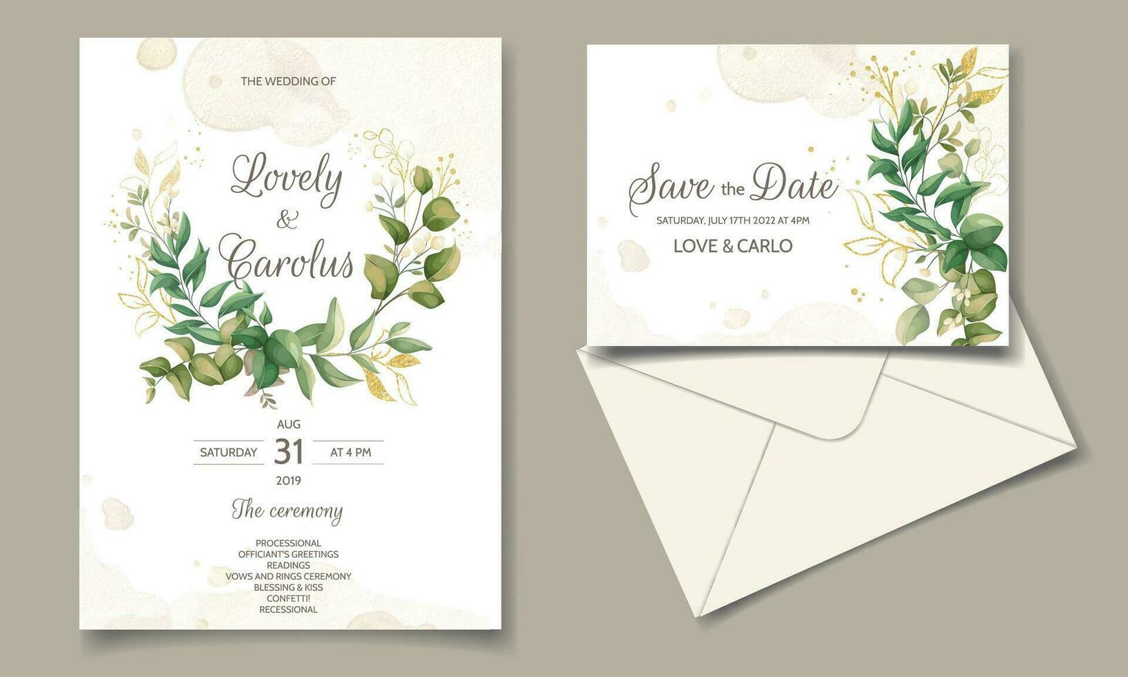 hermosa floral marco Boda invitación tarjeta modelo vector