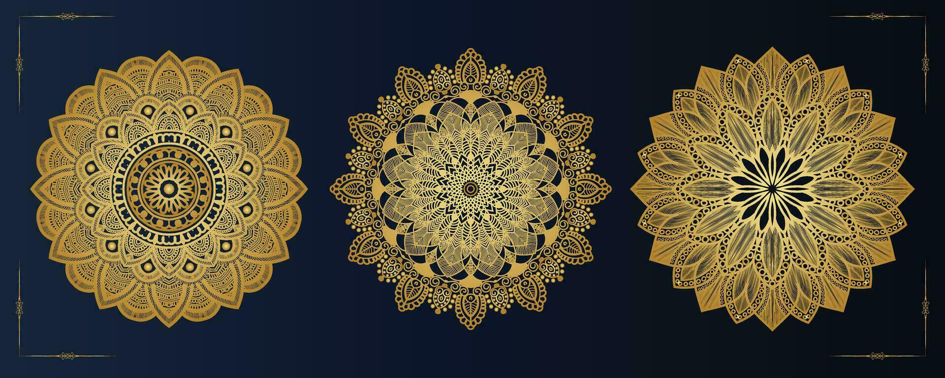 gratis vector lujo mandala modelo antecedentes y ornamental diseño para invitación, floral mándala oro mandala