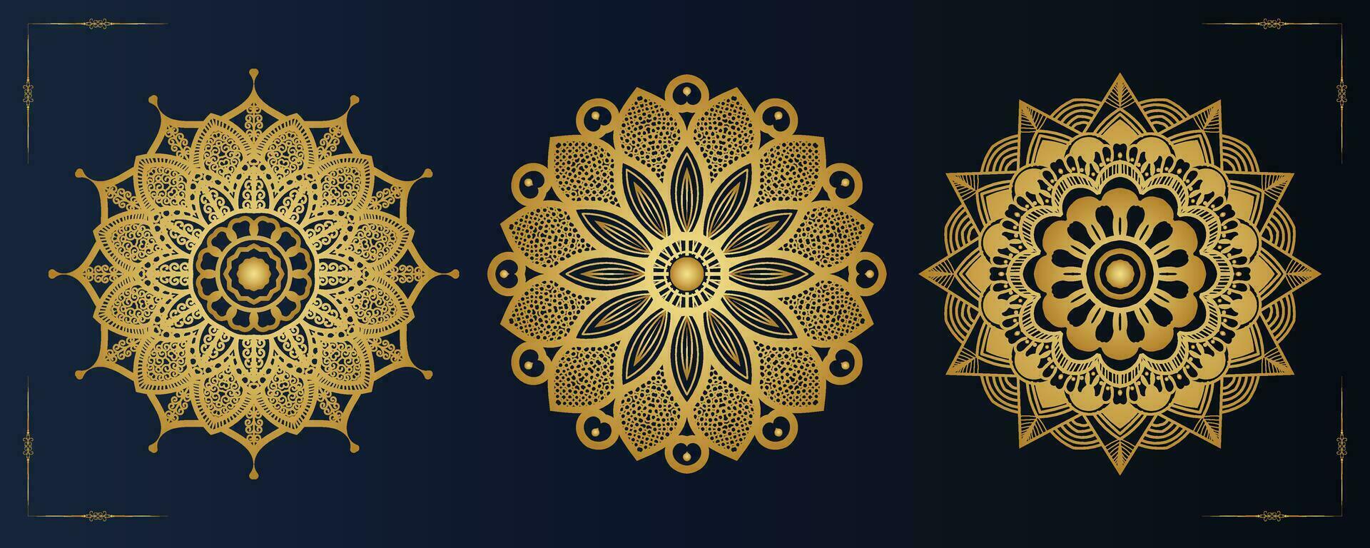 gratis vector lujo mandala modelo antecedentes y ornamental diseño para invitación, floral mándala oro mandala