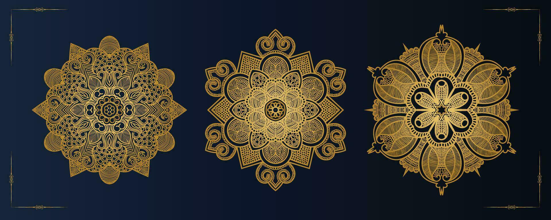 gratis vector lujo mandala modelo antecedentes y ornamental diseño para invitación, floral mándala oro mandala