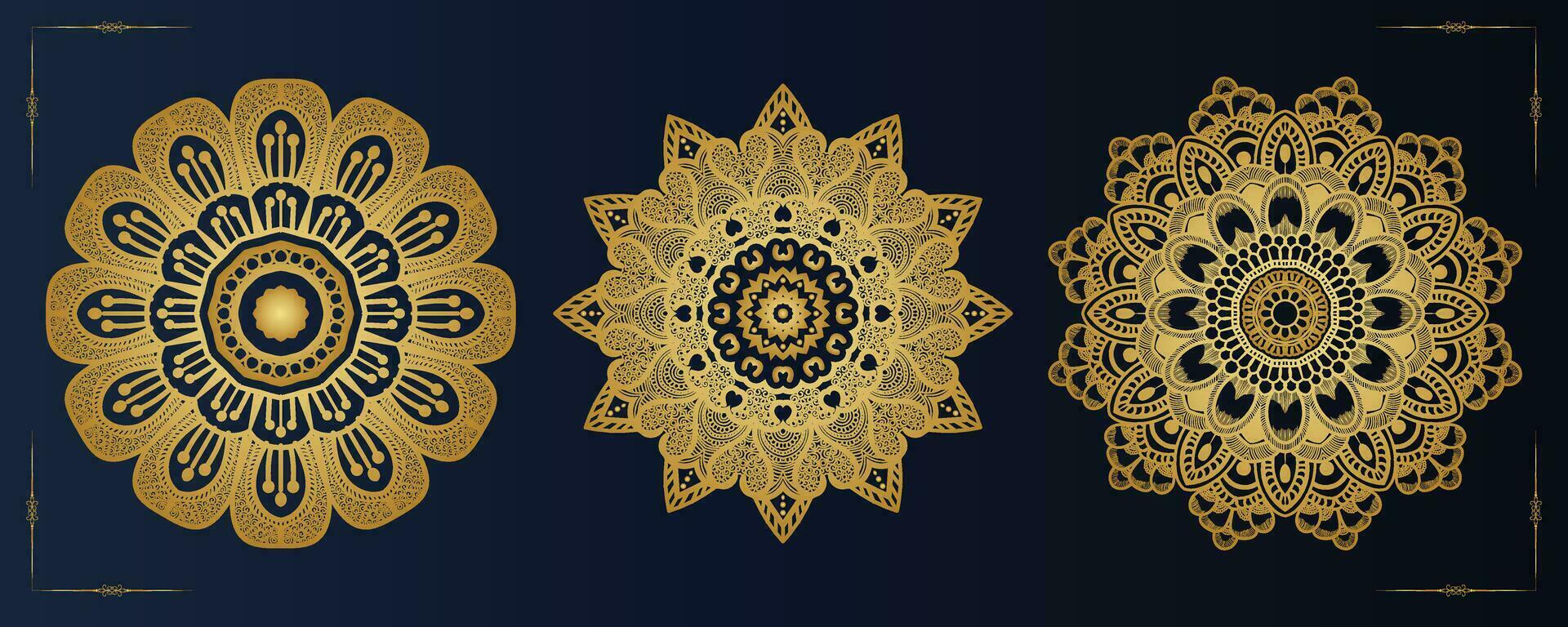 gratis vector lujo mandala modelo antecedentes y ornamental diseño para invitación, floral mándala oro mandala