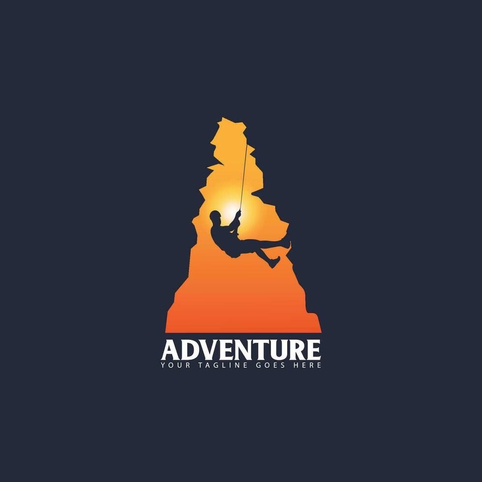 mountain climbing logo vector