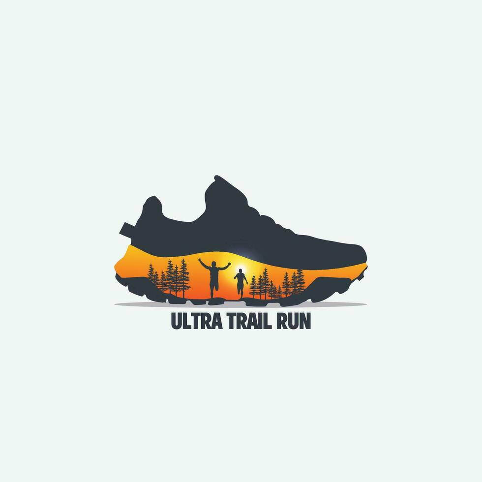 sendero correr logo vector