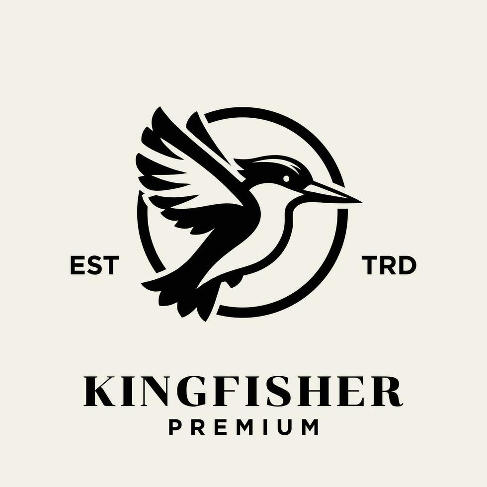 Kingfisher bird logo icon design illustration vector