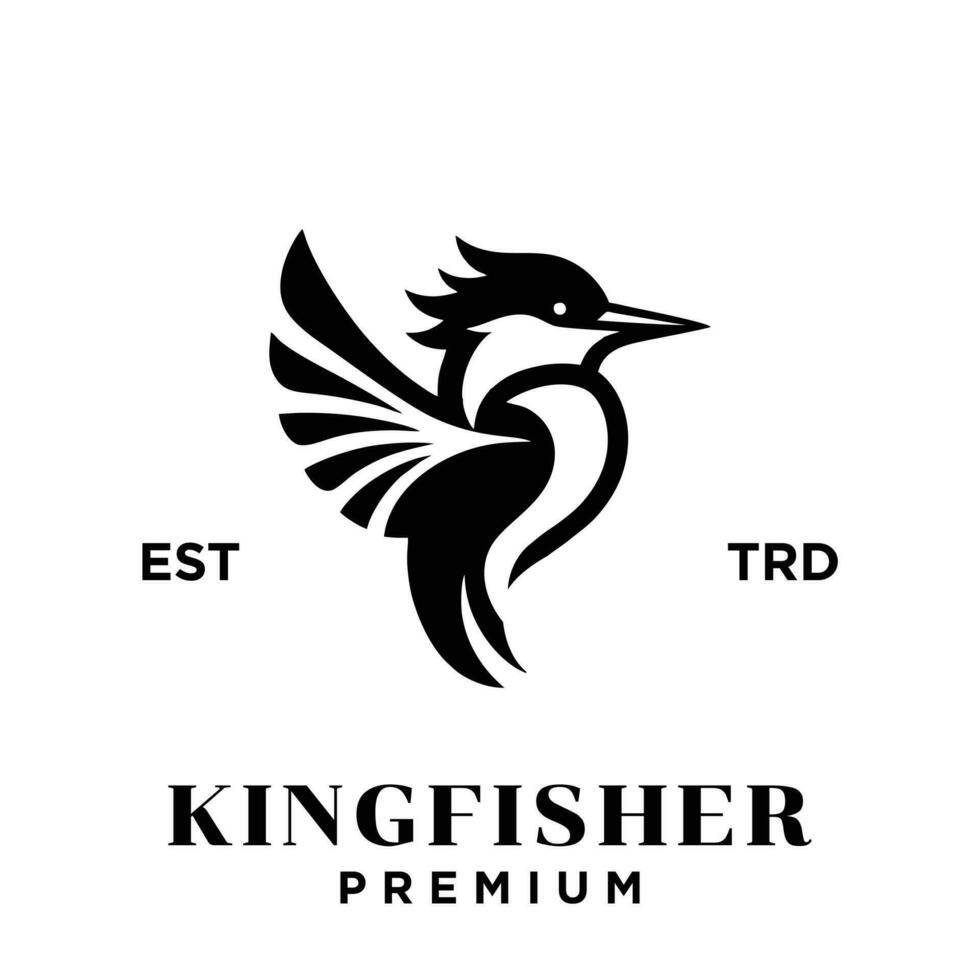 martín pescador pájaro logo icono diseño ilustración vector