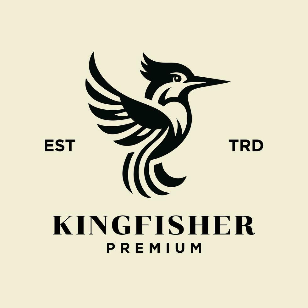 Kingfisher bird logo icon design illustration vector