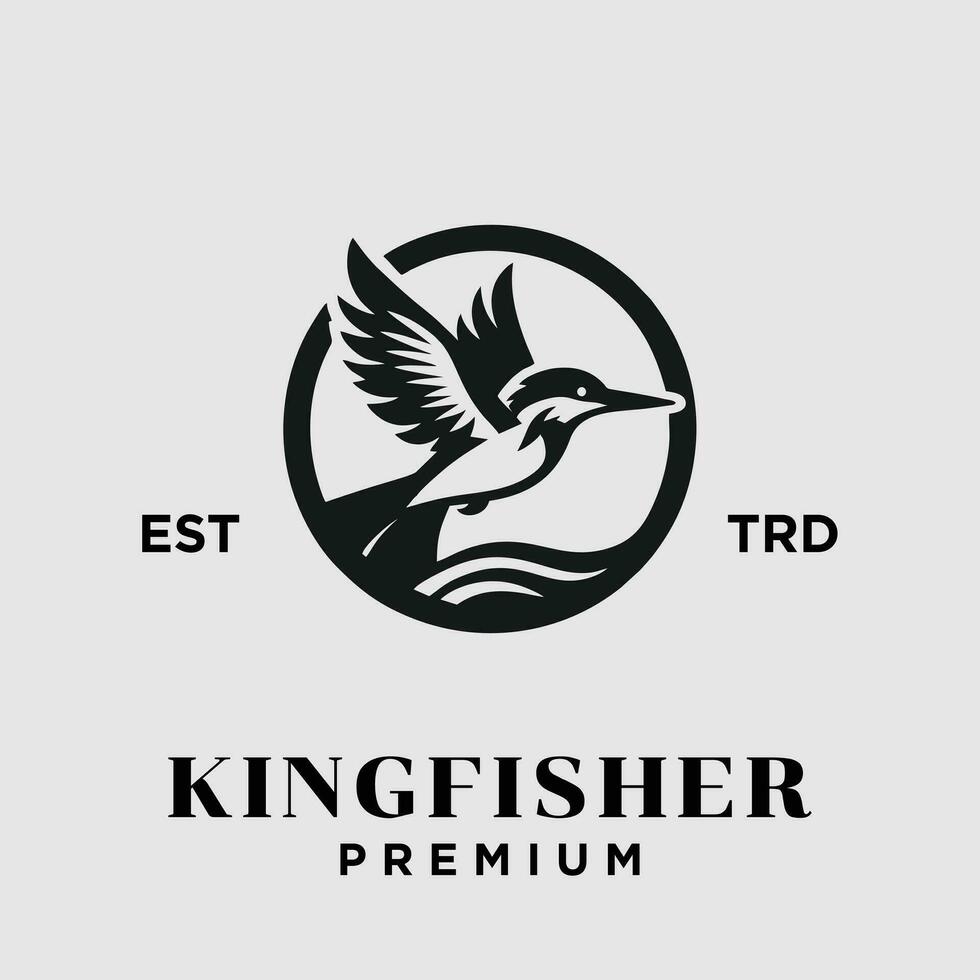 martín pescador pájaro logo icono diseño ilustración vector
