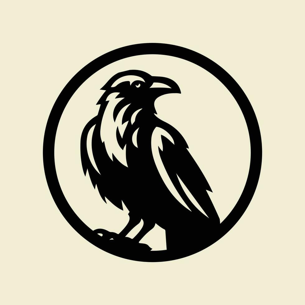 Raven tribal tattoo logo icon design vector