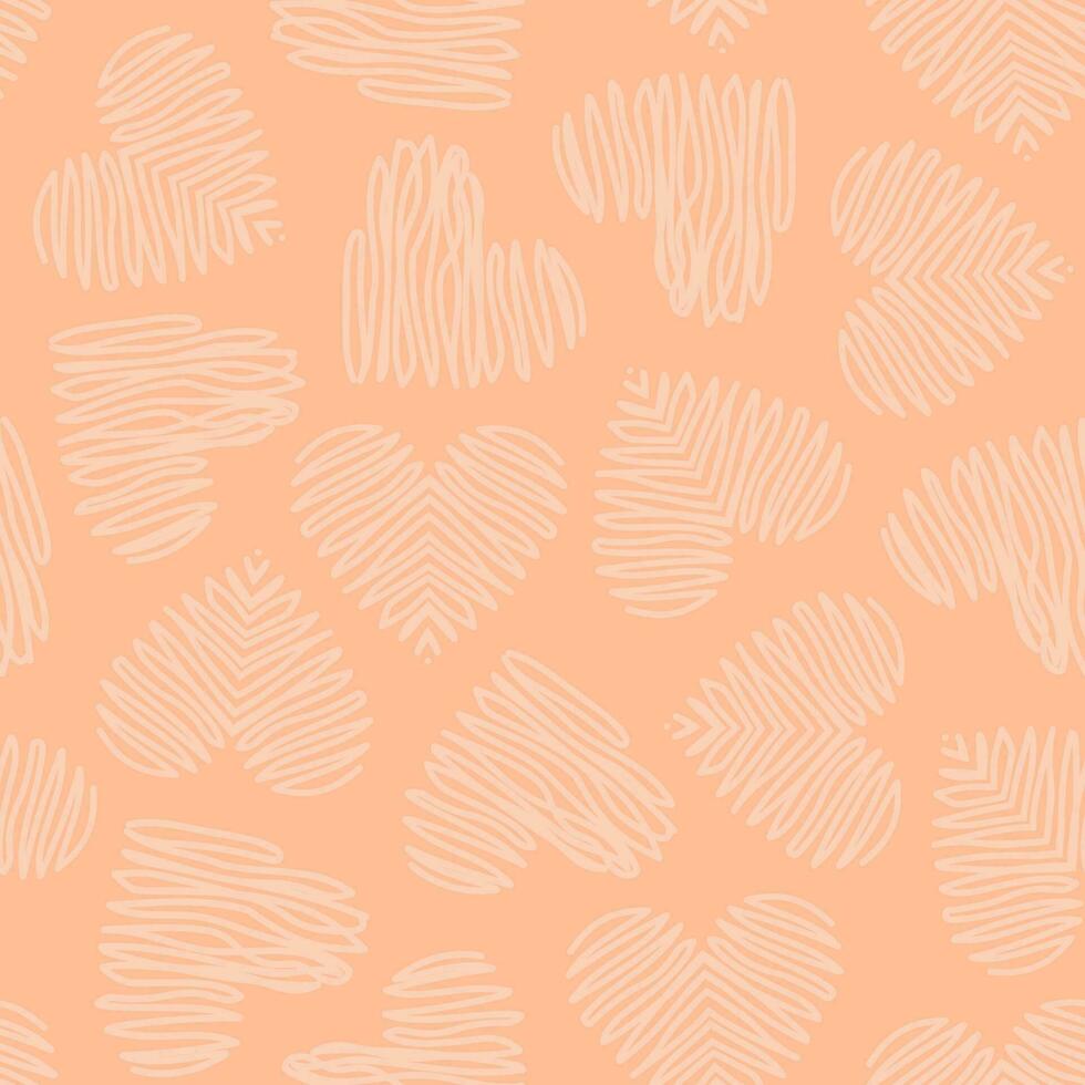 Cute seamless pattern with hand-drawn hearts. Heart pattern. Modern vector flat illustration in trendy color