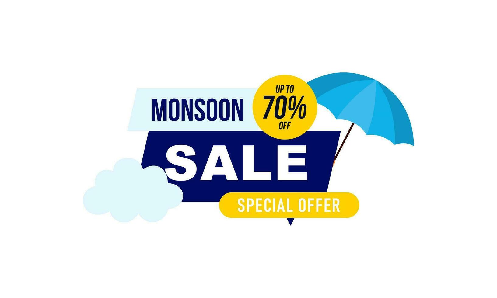 Monsoon mega sale banner template vector