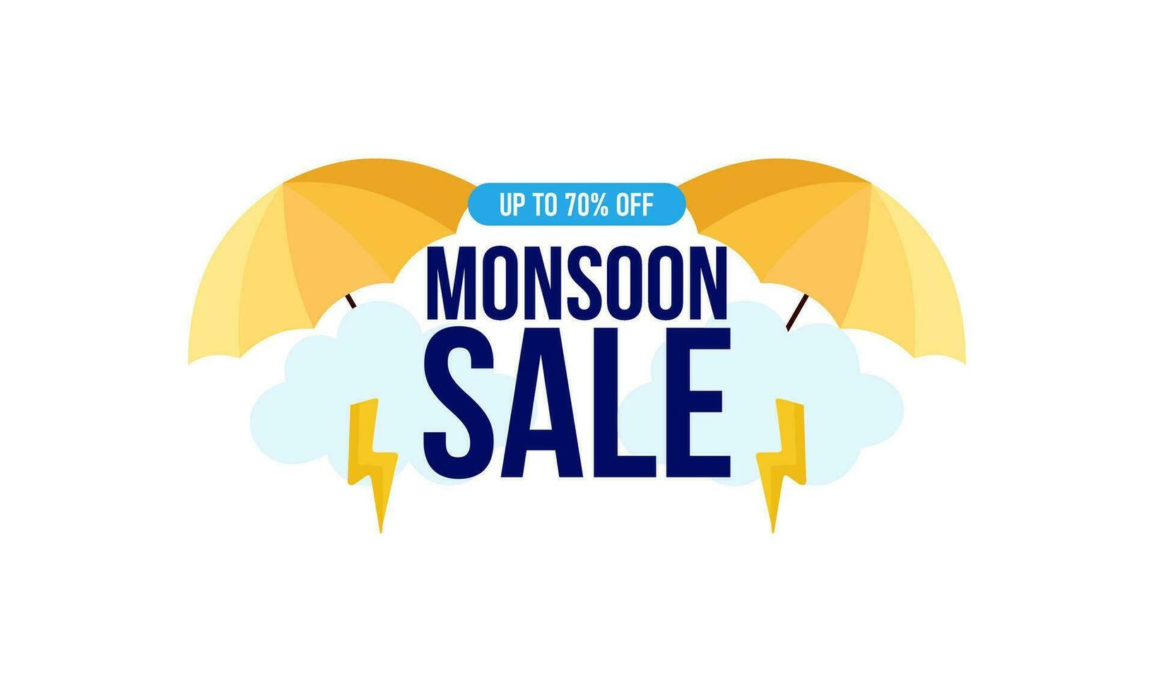 Monsoon mega sale banner template vector