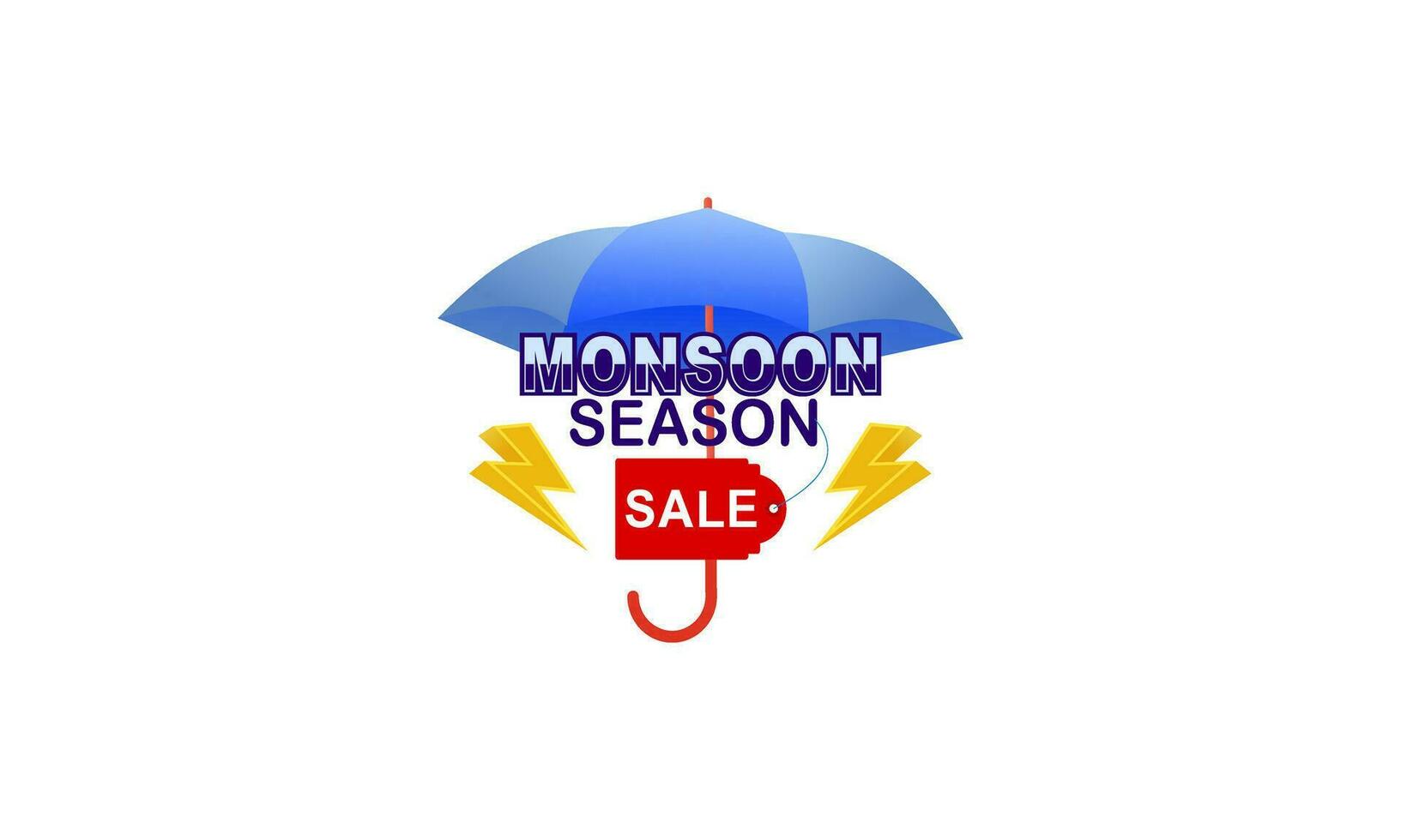 Monsoon mega sale banner template vector