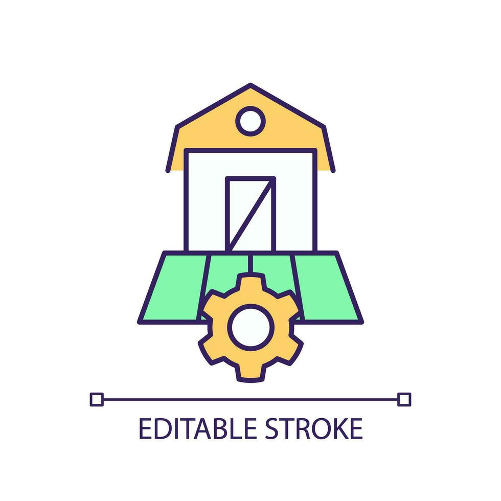 2D editable resource constraints icon representing agricultural clusters, isolated vector, thin linear illustration. vector