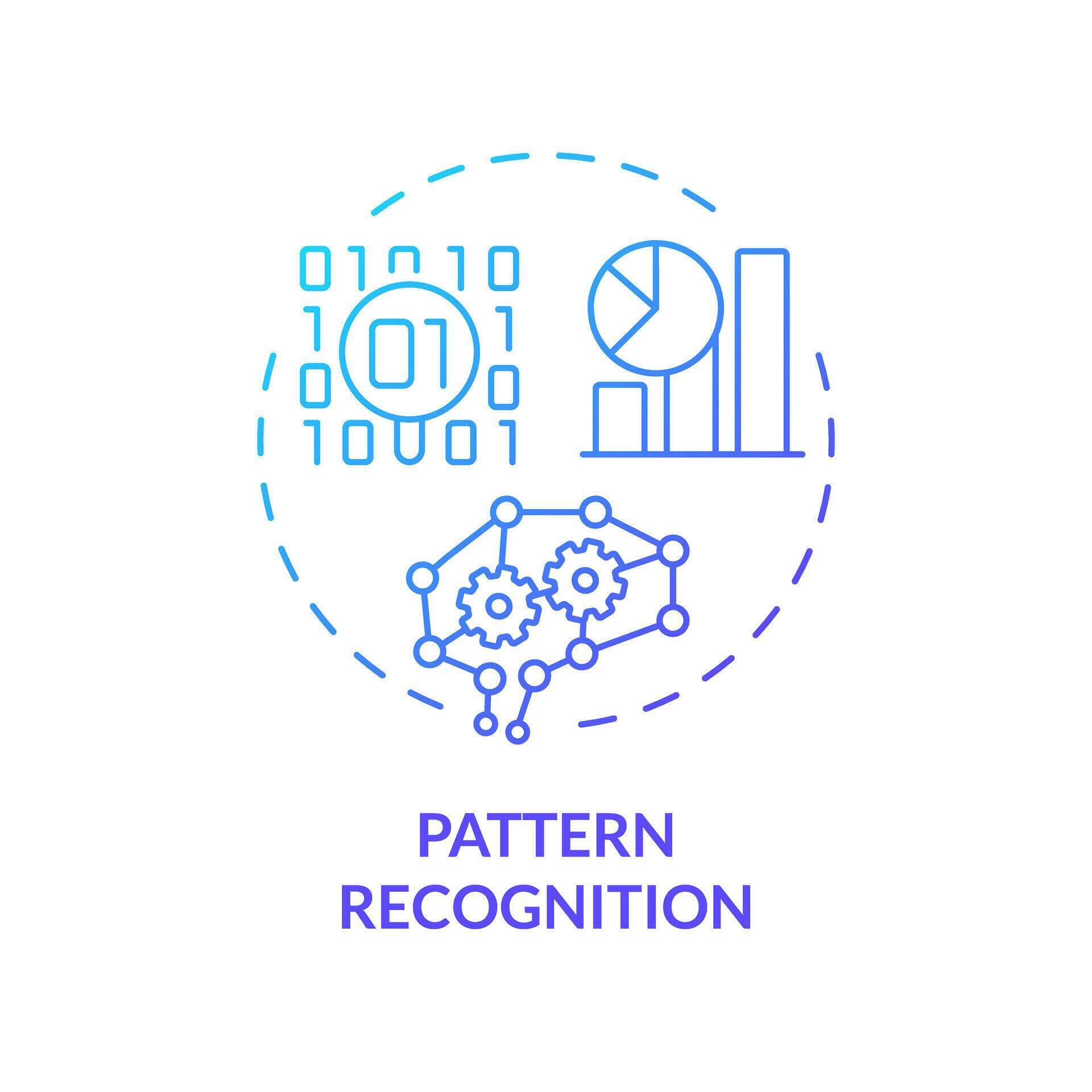 2D gradient pattern recognition icon, creative isolated vector, thin ...
