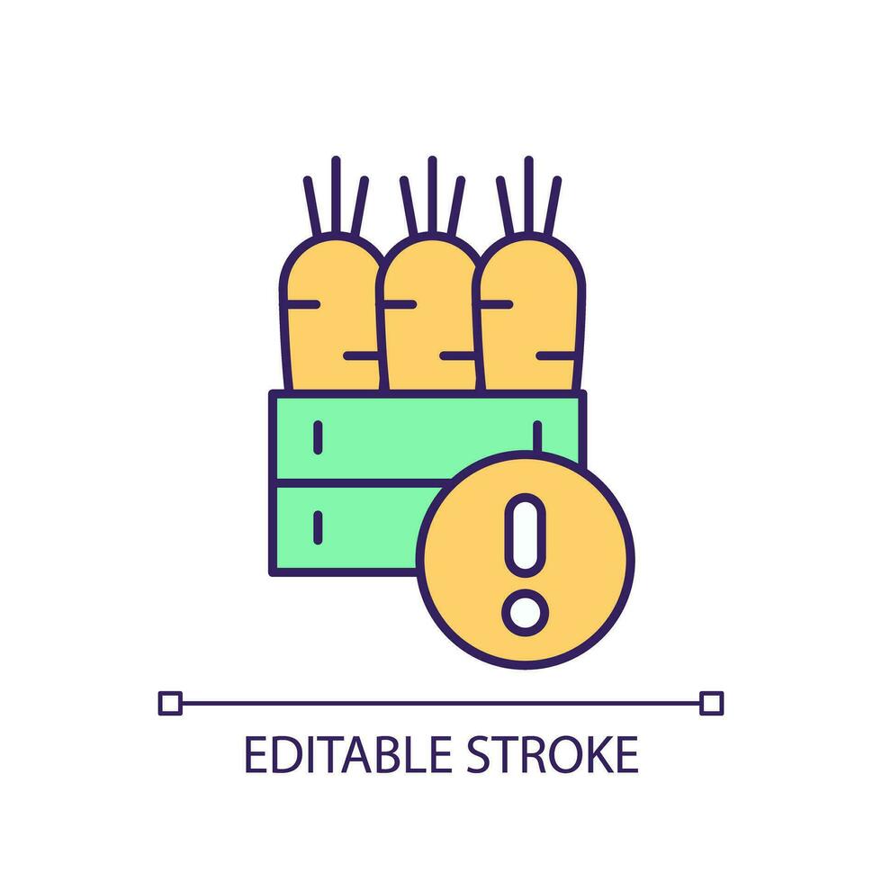 Editable product diversity challenges icon representing agricultural clusters, isolated vector, thin linear illustration. vector