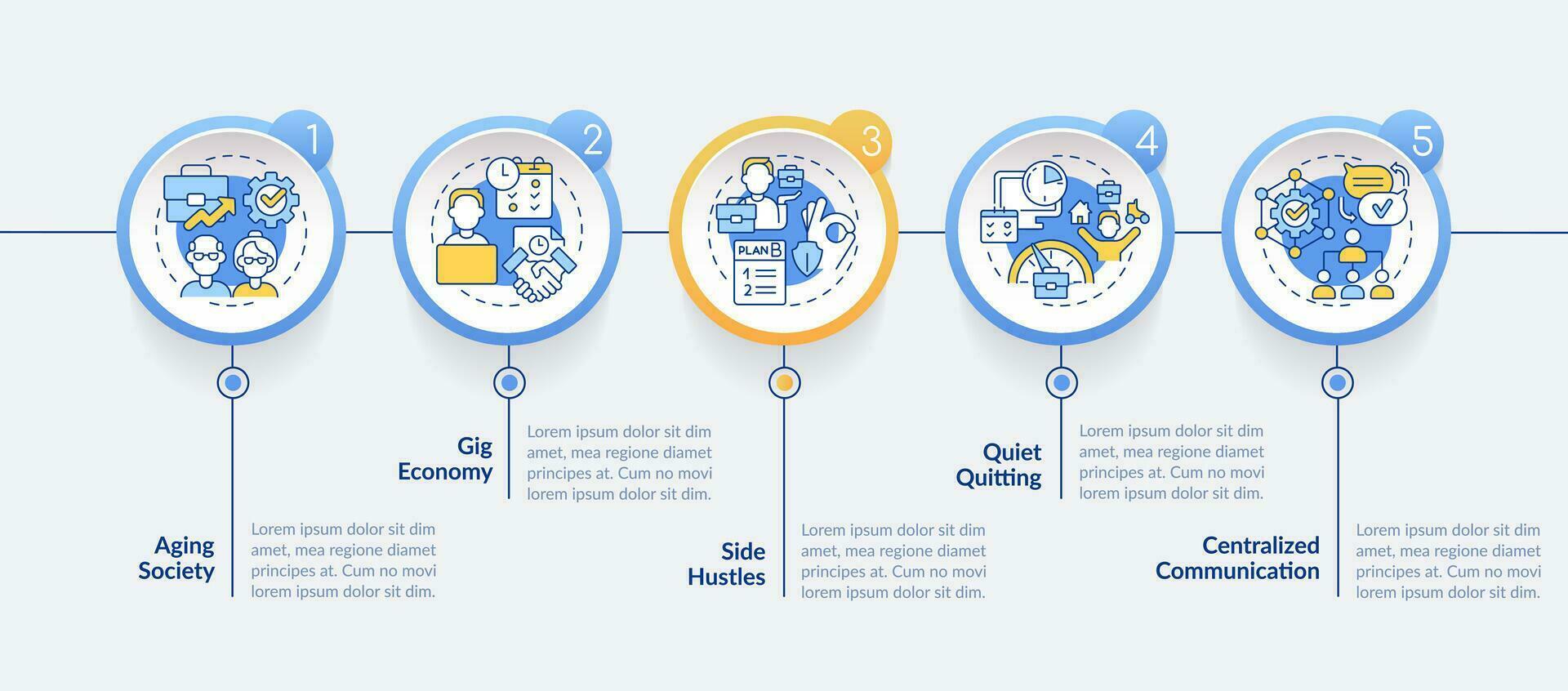 2d lugar de trabajo tendencias vector infografia modelo con Delgado lineal íconos concepto, datos visualización con 5 5 pasos, proceso cronograma cuadro.