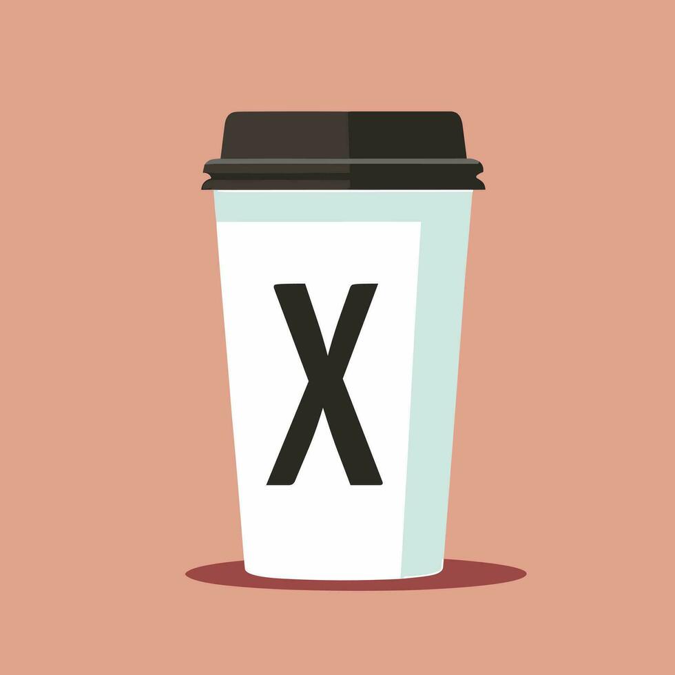 ai generado café entrega lleno vistoso inicial logo idea. caliente bebida en papel taza. letras dentro papel café taza forma. gráfico diseño vector