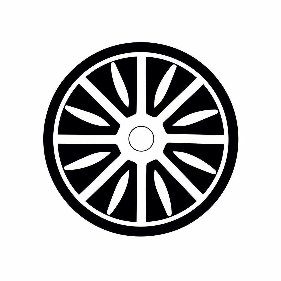 AI generated Tire service filled monochrome logo. Performance business value. Wheel simple icon. Automotive industry. Design element. Ai art for corporate branding vector