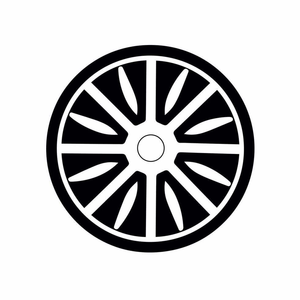 AI generated Tire service filled monochrome logo. Performance business value. Wheel simple icon. Automotive industry. Design element. Ai art for corporate branding vector