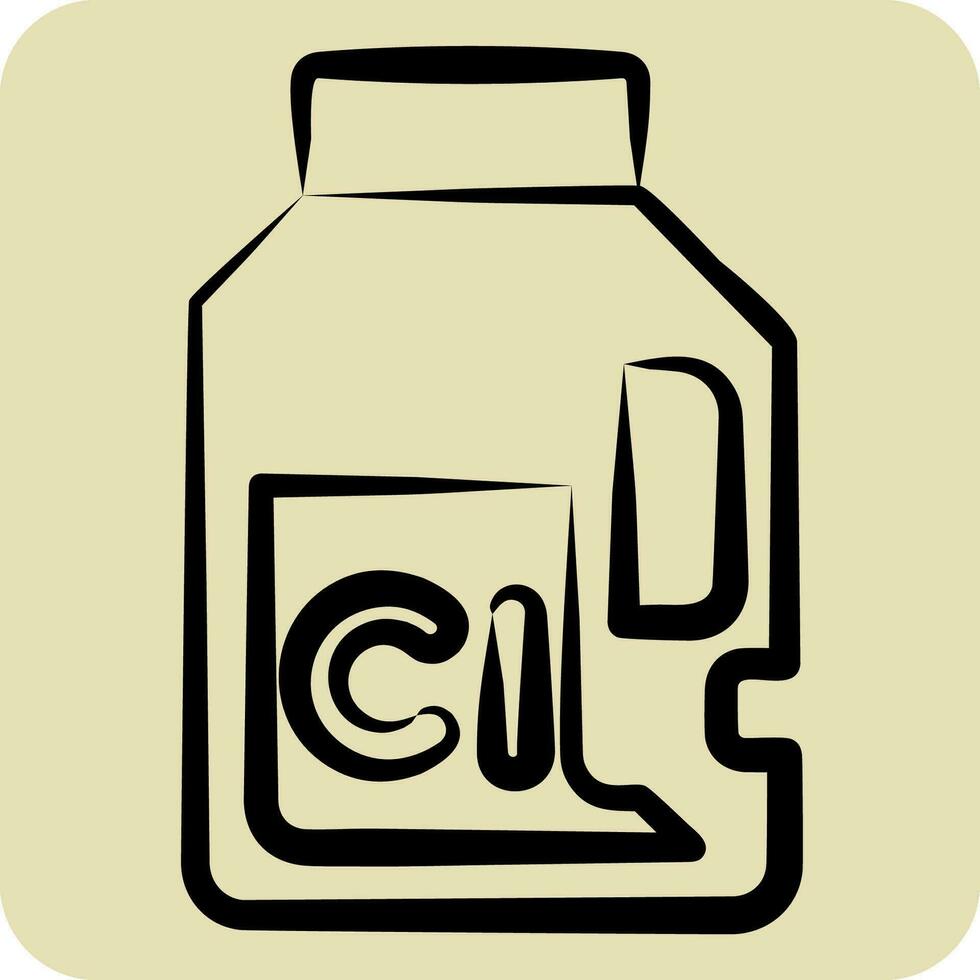 Icon Chlorine. related to Laundry symbol. hand drawn style. simple design editable. simple illustration vector