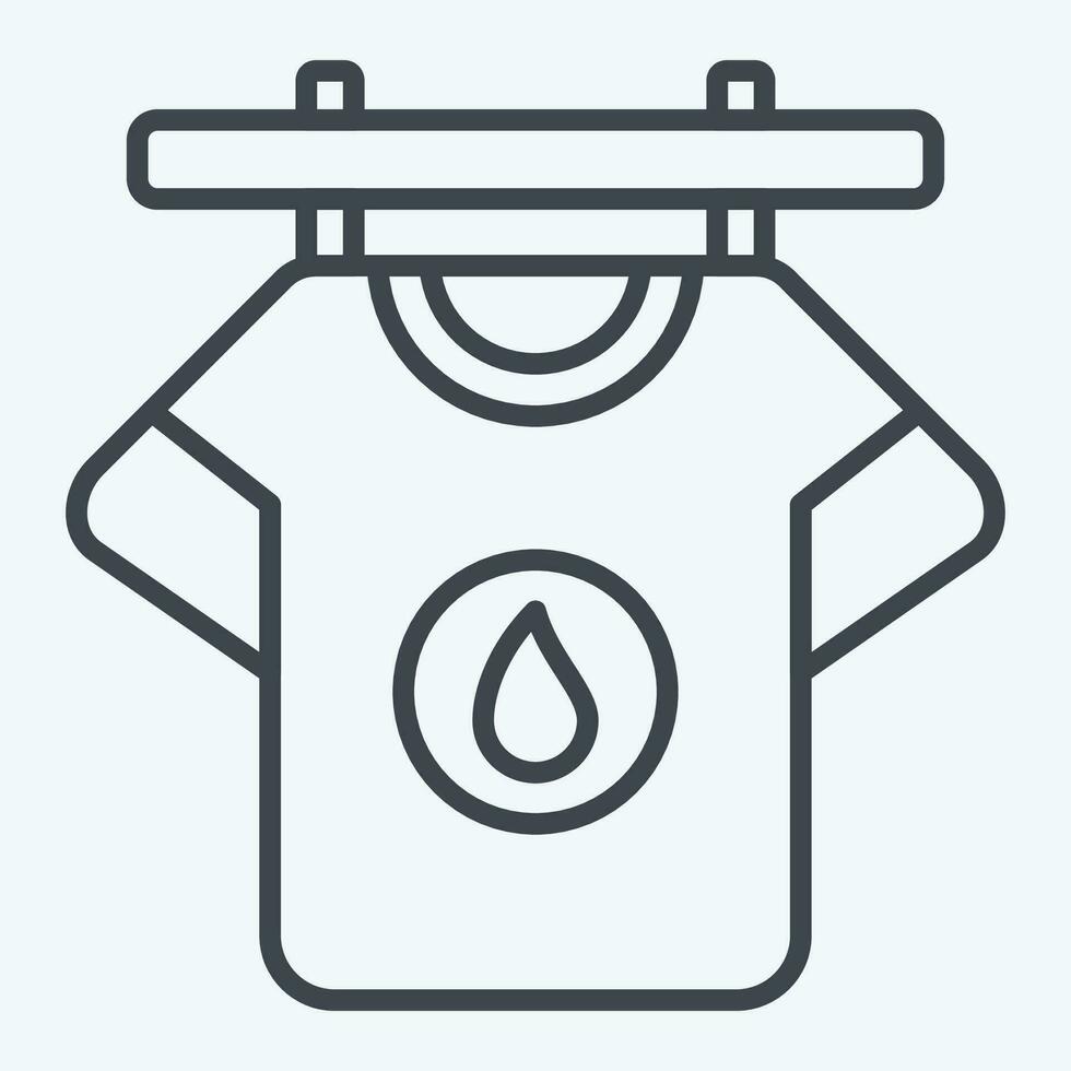 Icon Hanging Tshirt. related to Laundry symbol. line style. simple design editable. simple illustration vector