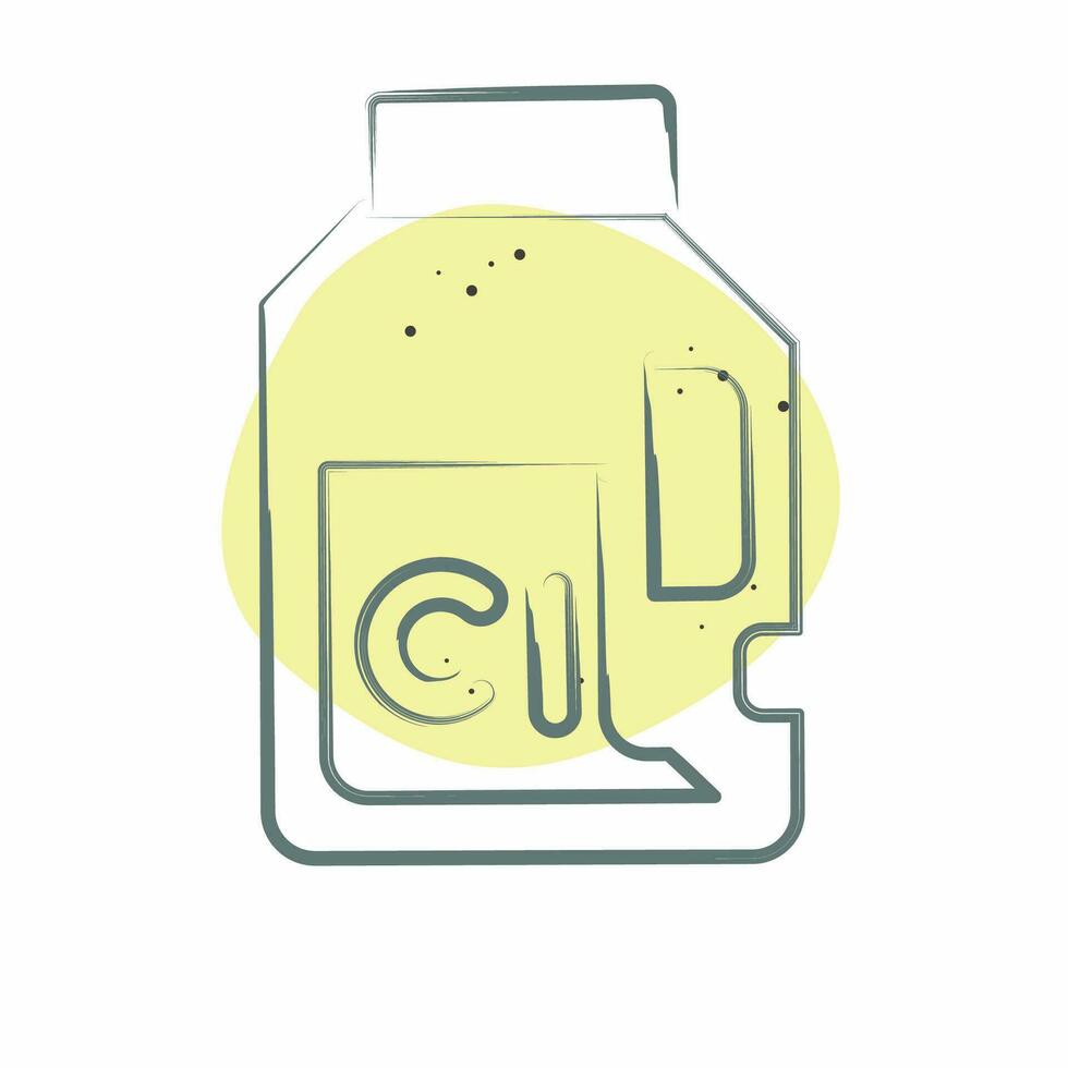 Icon Chlorine. related to Laundry symbol. Color Spot Style. simple design editable. simple illustration vector