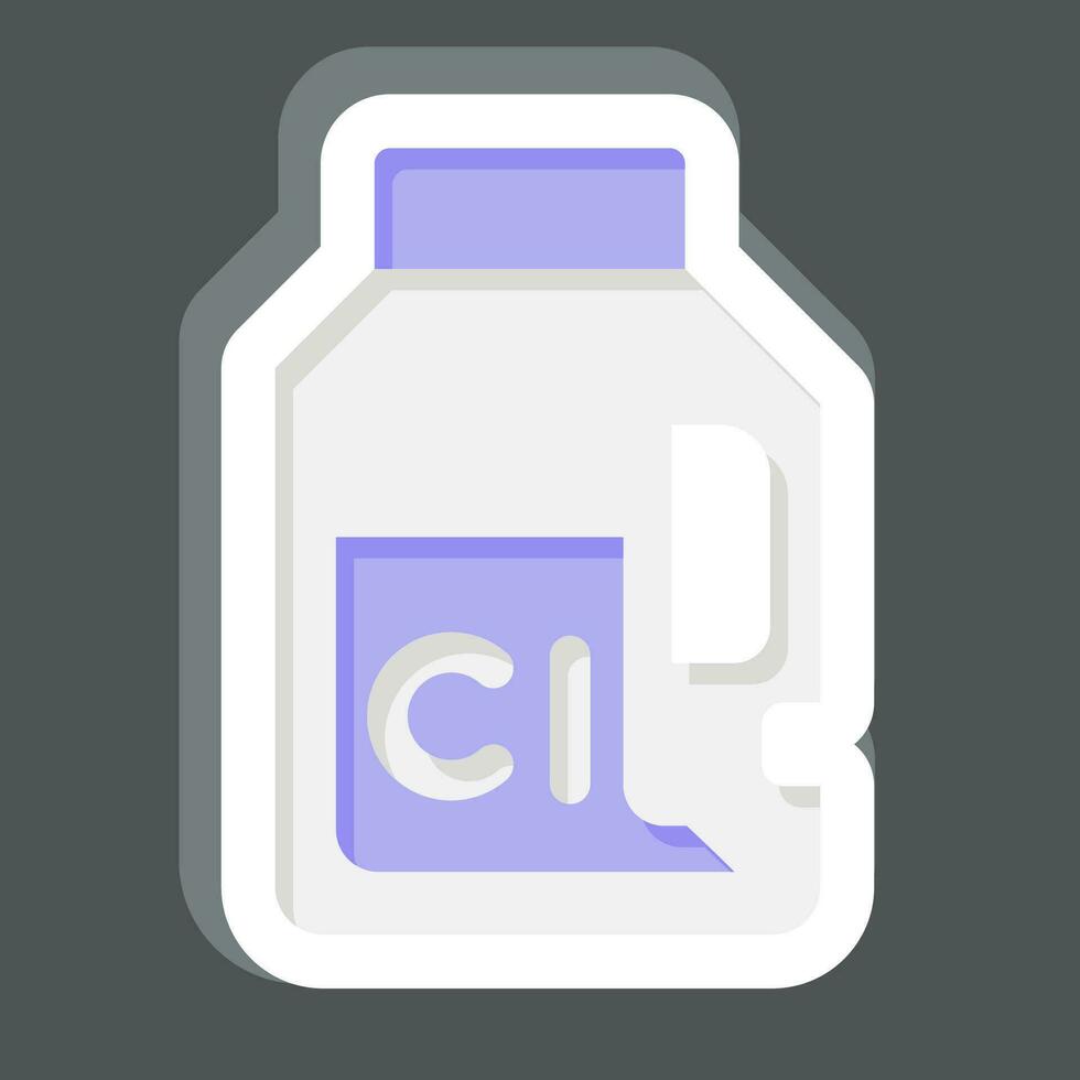 Sticker Chlorine. related to Laundry symbol. simple design editable. simple illustration vector