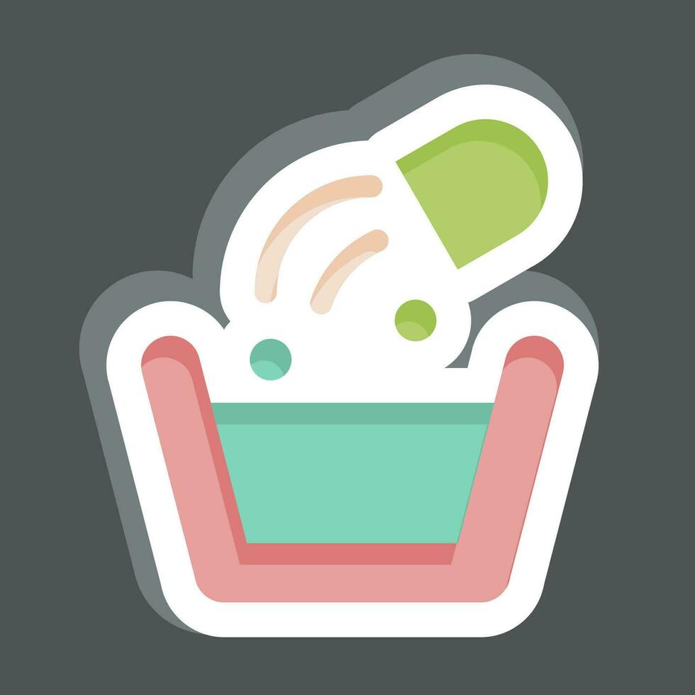 Sticker Washing Poder. related to Laundry symbol. simple design editable. simple illustration vector