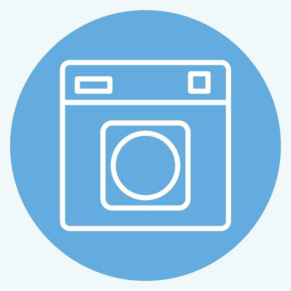 Icon Tumble Dryer. related to Laundry symbol. blue eyes style. simple design editable. simple illustration vector