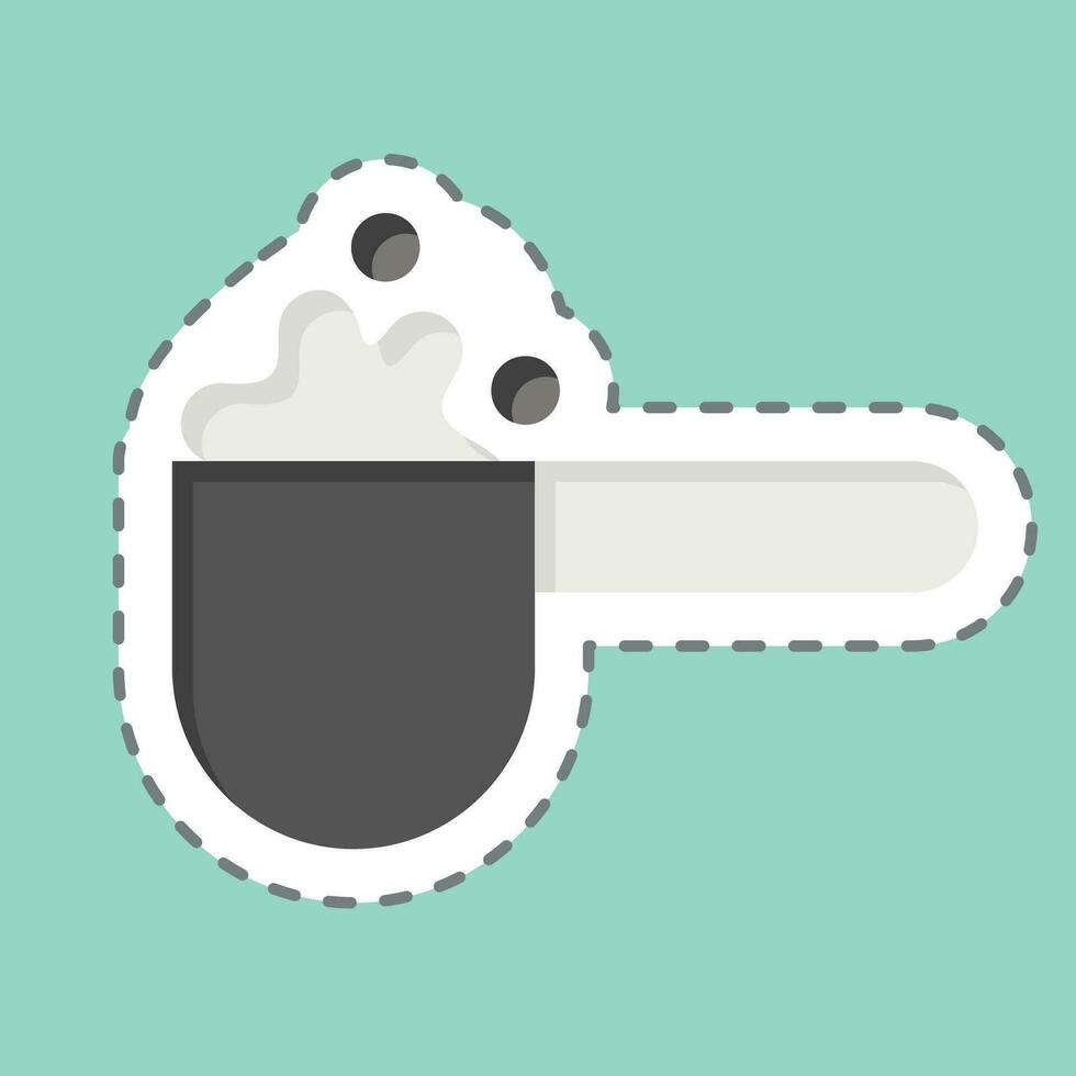 Sticker line cut Detergent Scoop. related to Laundry symbol. simple design editable. simple illustration vector