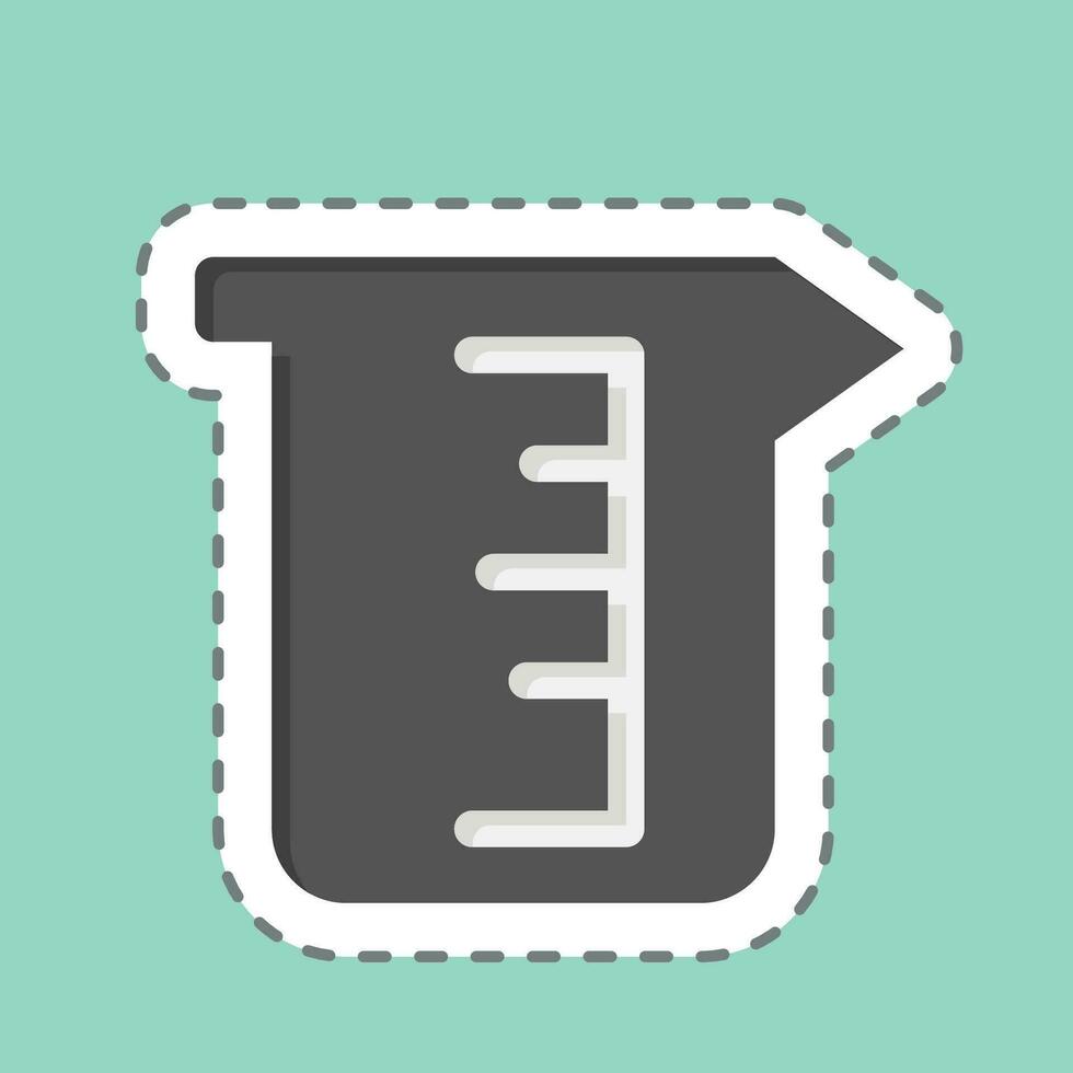 Sticker line cut Beaker. related to Laundry symbol. simple design editable. simple illustration vector