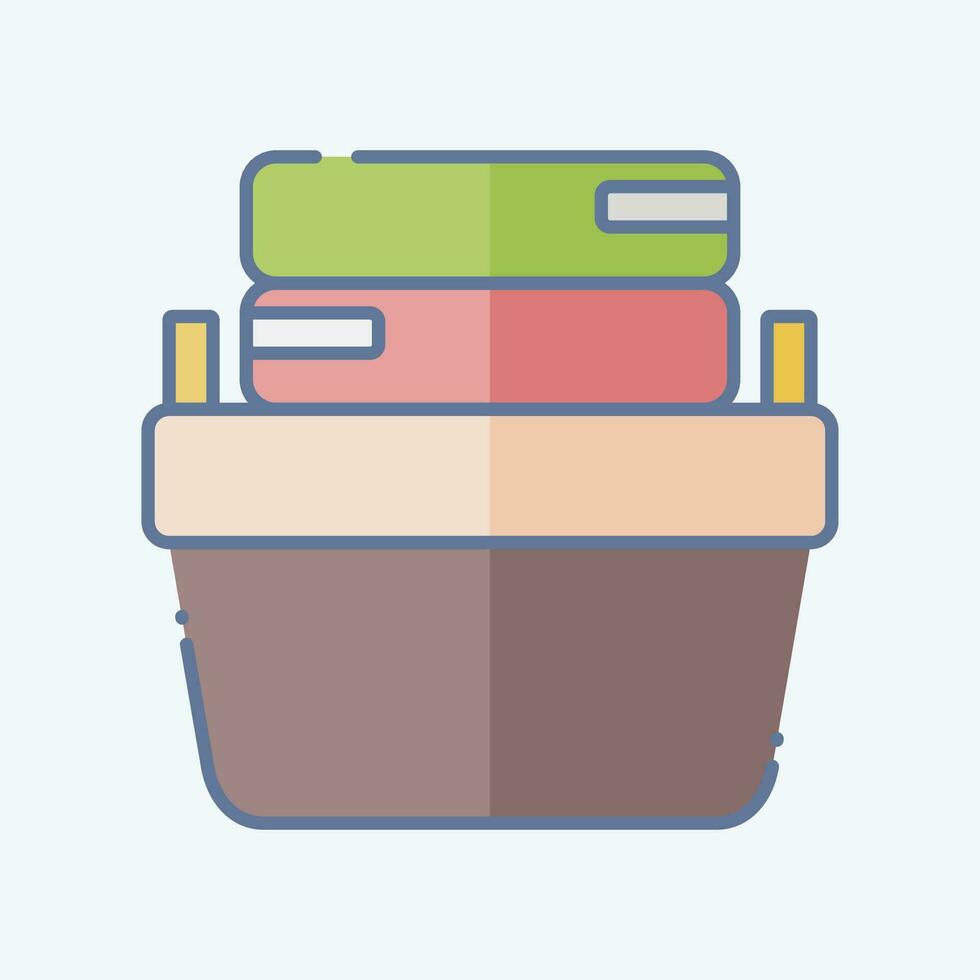 icono vestir cesta. relacionado a lavandería símbolo. garabatear estilo. sencillo diseño editable. sencillo ilustración vector