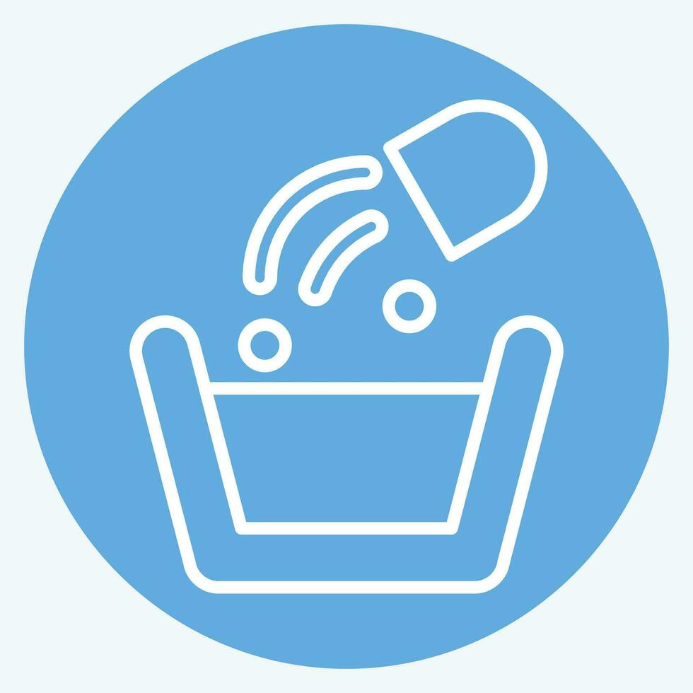 Icon Washing Poder. related to Laundry symbol. blue eyes style. simple design editable. simple illustration vector