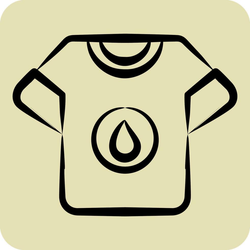 Icon Tshirt Stain. related to Laundry symbol. hand drawn style. simple design editable. simple illustration vector