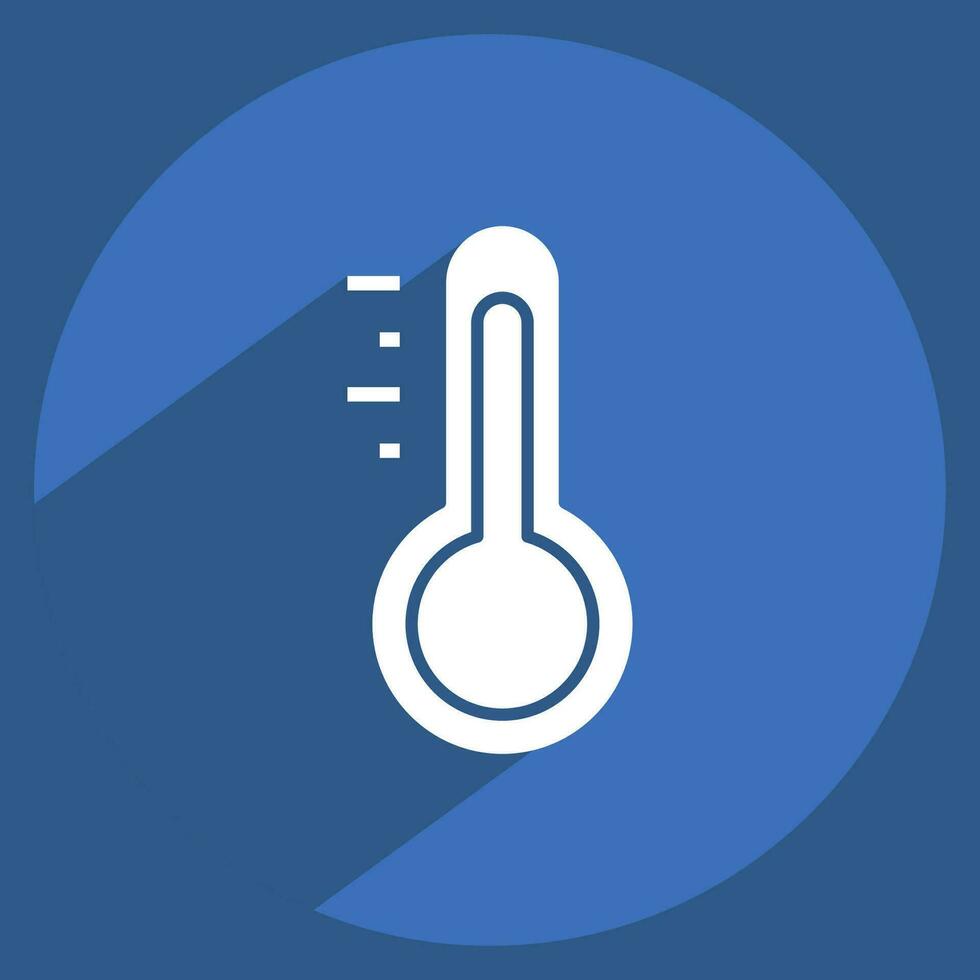 Icon Thermometer. related to Laundry symbol. long shadow style. simple design editable. simple illustration vector