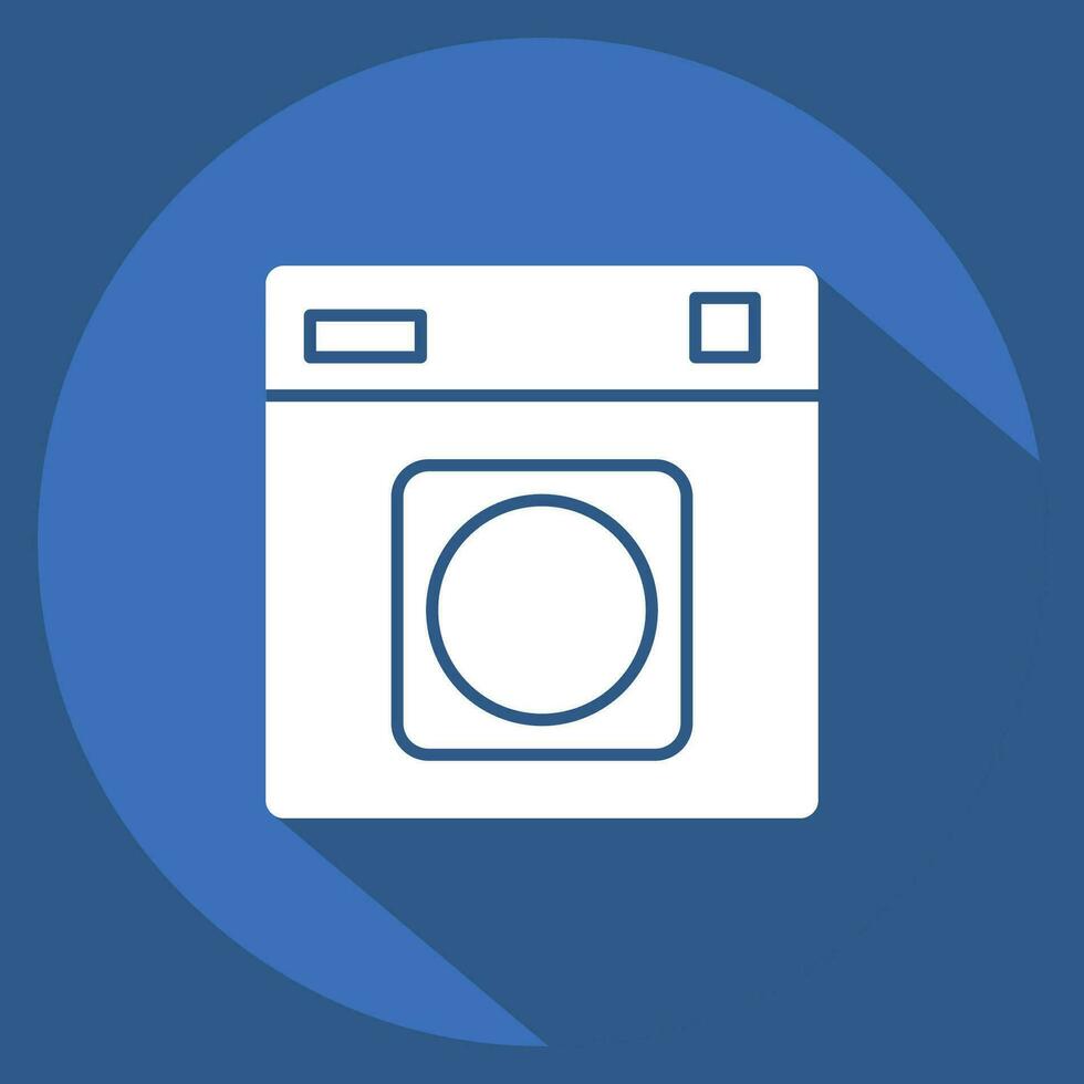 Icon Tumble Dryer. related to Laundry symbol. long shadow style. simple design editable. simple illustration vector