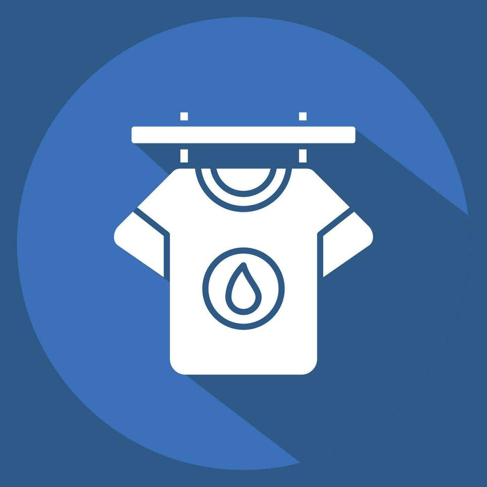Icon Hanging Tshirt. related to Laundry symbol. long shadow style. simple design editable. simple illustration vector