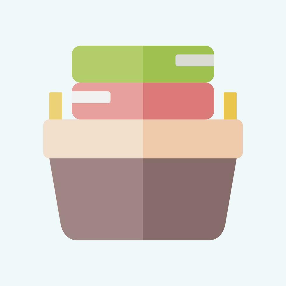 Icon Clothe Basket. related to Laundry symbol. flat style. simple design editable. simple illustration vector