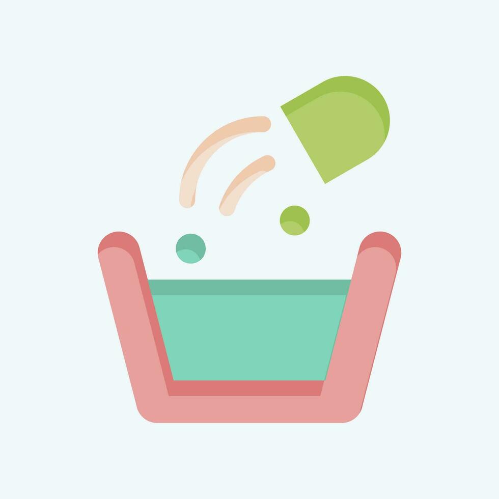 Icon Washing Poder. related to Laundry symbol. flat style. simple design editable. simple illustration vector