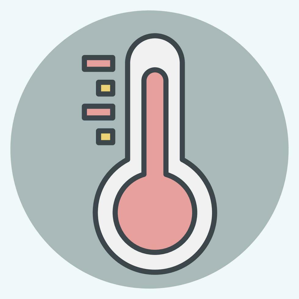 Icon Thermometer. related to Laundry symbol. color mate style. simple design editable. simple illustration vector