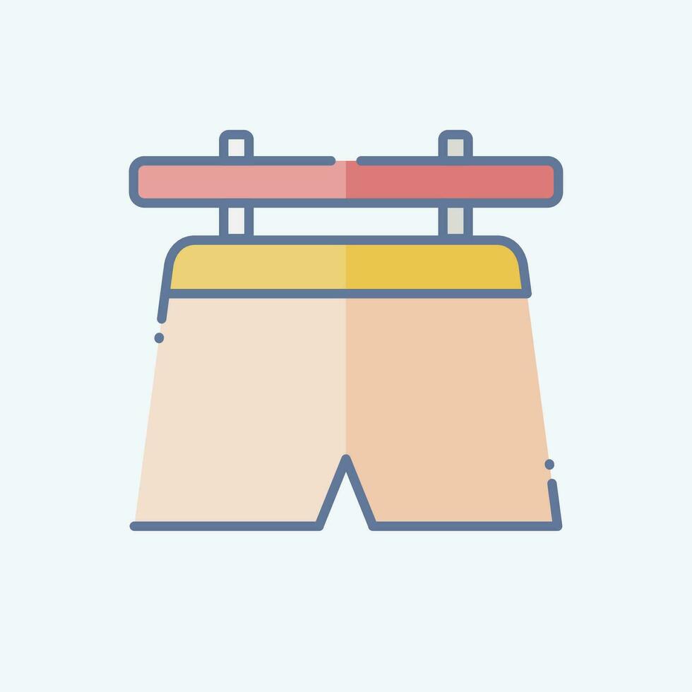 Icon Dry Short. related to Laundry symbol. doodle style. simple design editable. simple illustration vector