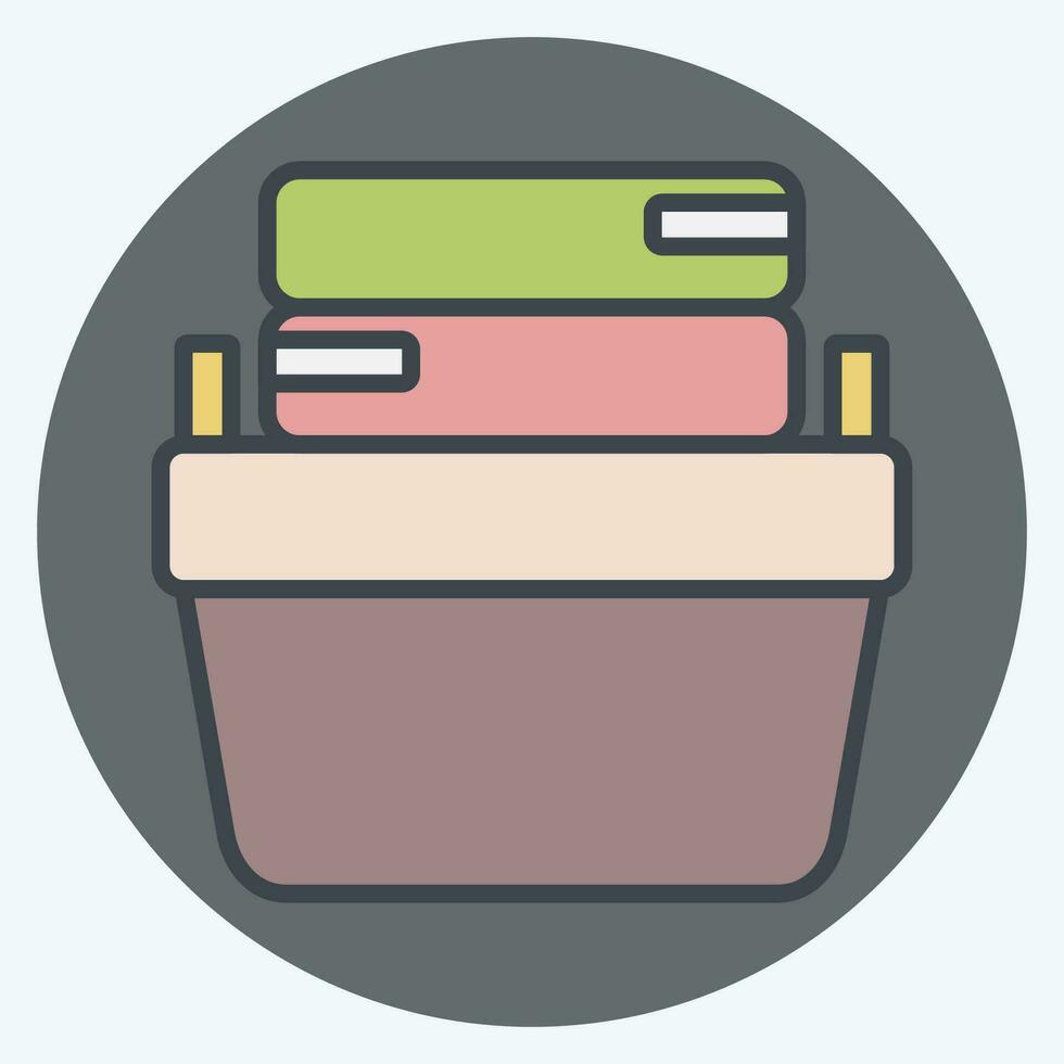 Icon Clothe Basket. related to Laundry symbol. color mate style. simple design editable. simple illustration vector