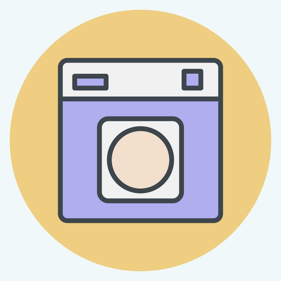 Icon Tumble Dryer. related to Laundry symbol. color mate style. simple design editable. simple illustration vector