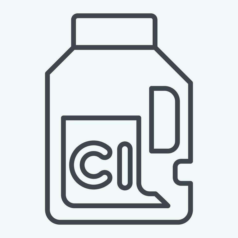 Icon Chlorine. related to Laundry symbol. line style. simple design editable. simple illustration vector