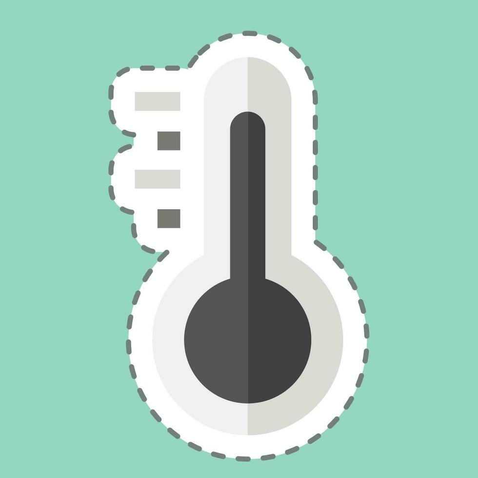 Sticker line cut Thermometer. related to Laundry symbol. simple design editable. simple illustration vector