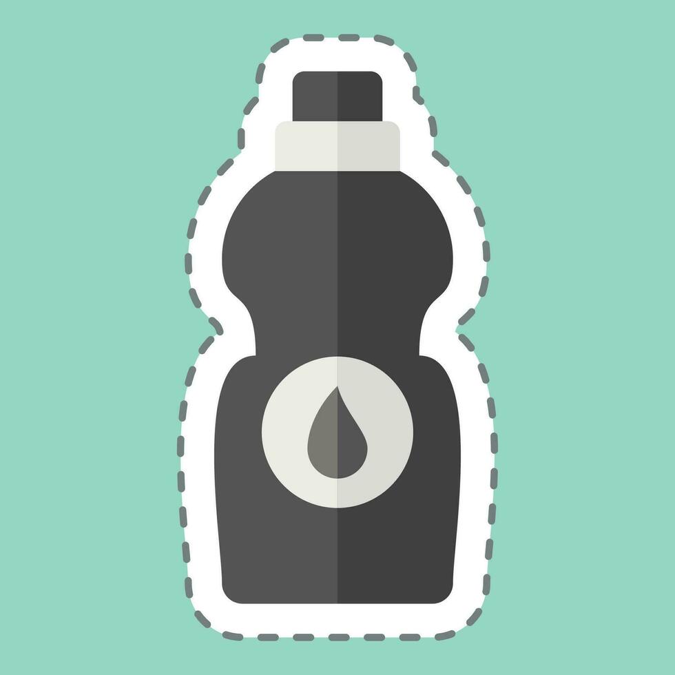 Sticker line cut Bleach. related to Laundry symbol. simple design editable. simple illustration vector