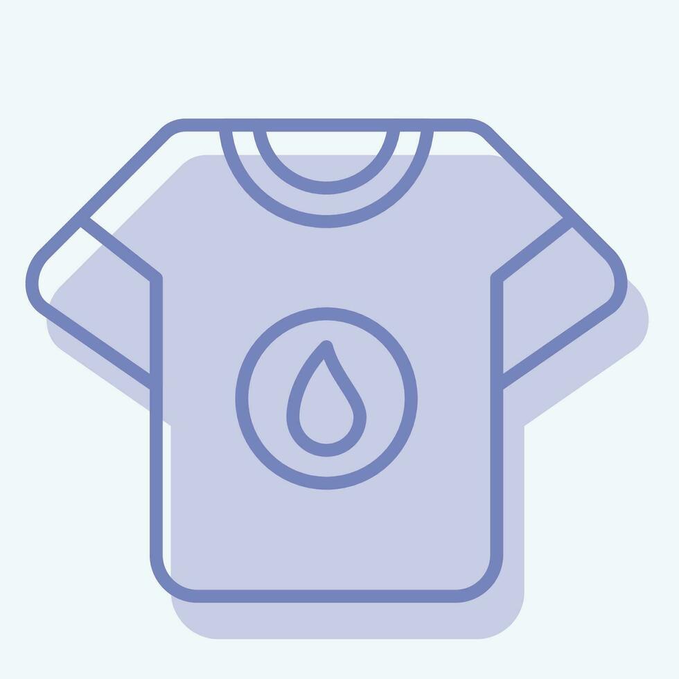 icono camiseta mancha. relacionado a lavandería símbolo. dos tono estilo. sencillo diseño editable. sencillo ilustración vector