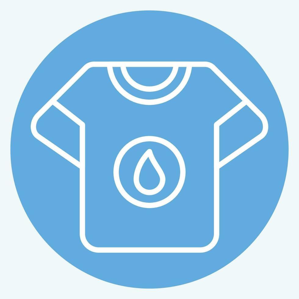 icono camiseta mancha. relacionado a lavandería símbolo. azul ojos estilo. sencillo diseño editable. sencillo ilustración vector