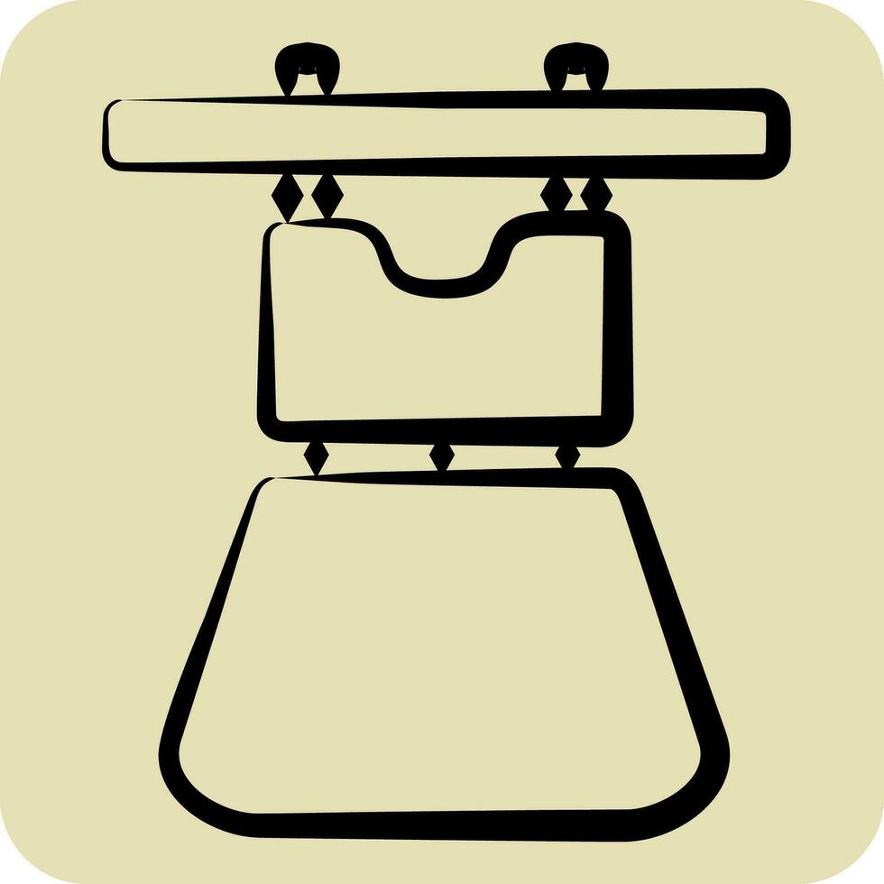 Icon Dress Drying. related to Laundry symbol. hand drawn style. simple design editable. simple illustration vector